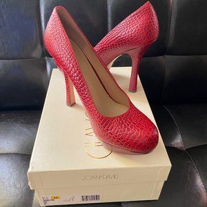 Joan & David Collection Women's Raelynn Platform Pump, Red Reptile, 9.5 M US